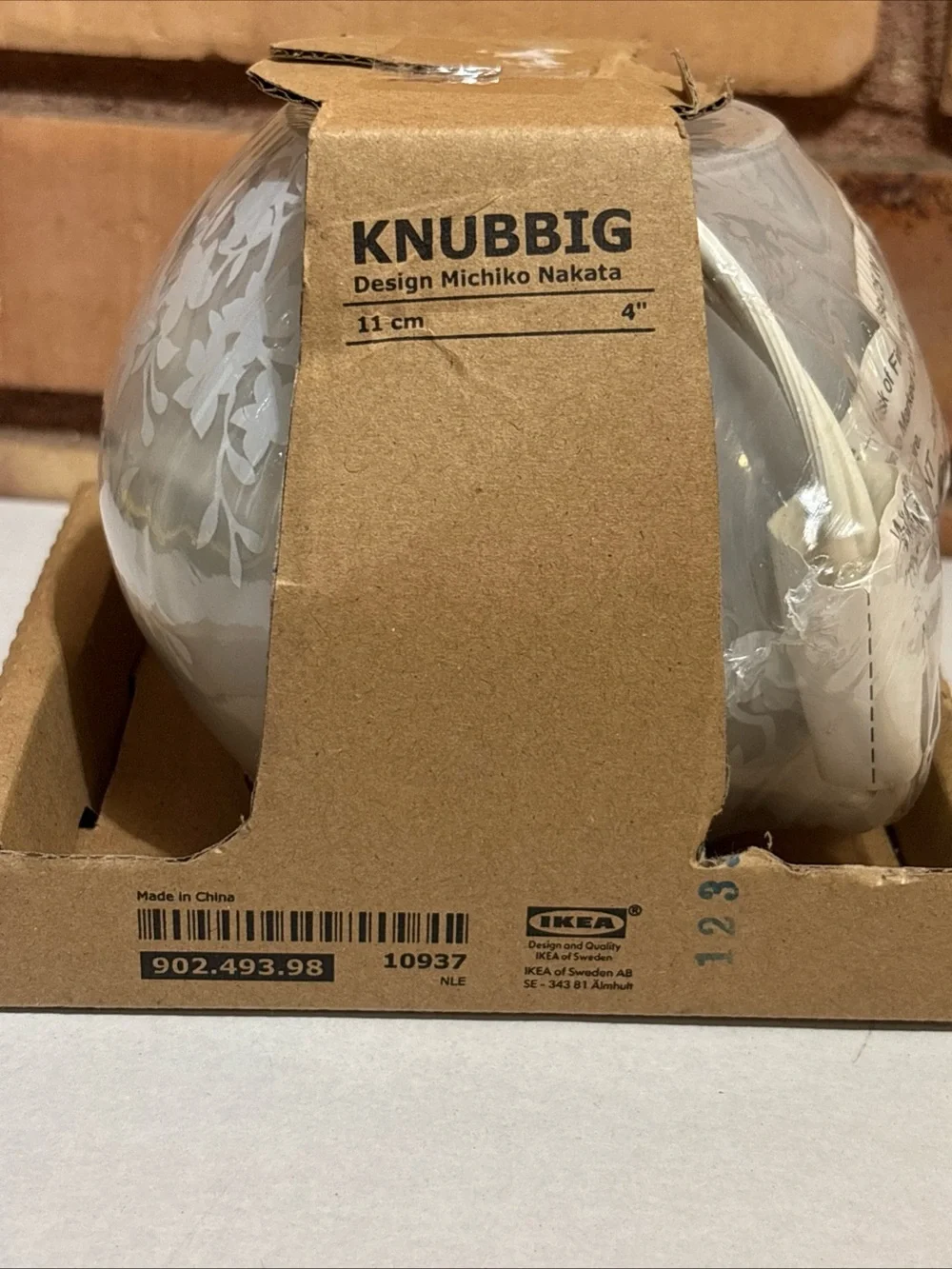 IKEA White Frosted Floral Glass Lamp Shade KNUBBIG